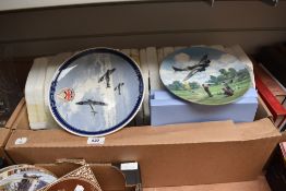 A collection of 15 vintage Air Force themed collectors plates by Wedgwood and Royal Doulton, a large