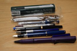 A Small collection of various fountain pens, ballpoint and refills