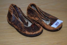 A pair of Victorian leather children's shoes