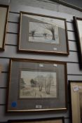 A.E. Malt (20th Century), two watercolours, two winter countryside landscapes with trees, signed