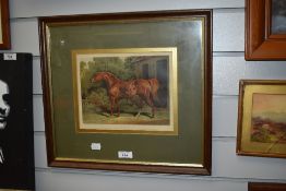 A print from an original picture 'Eclipse' depicting a chestnut thoroughbred stallion.