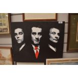 A modern acrylic painting on canvas of the main cast of Goodfellas.