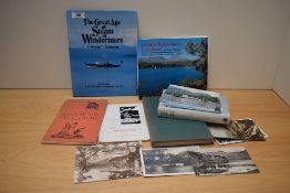 An assorted collection of postcards and local literature, the former of Windermere steamboats and