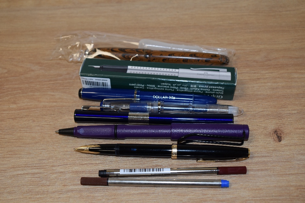 A Small collection of various fountain pens, ballpoint and refills