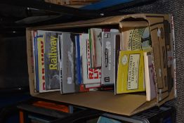 A box of books, of Railway and tram interest.