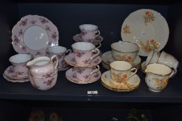 Two vintage part tea sets, including 'Clare' pattern