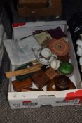 A miscellany of vintage items, including pillow slip, purses, Dressing table items, handkerchiefs