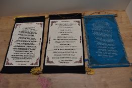 Three motivational canvas banners, of Buddhist interest, as new.