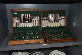Two canteens of plated cutlery