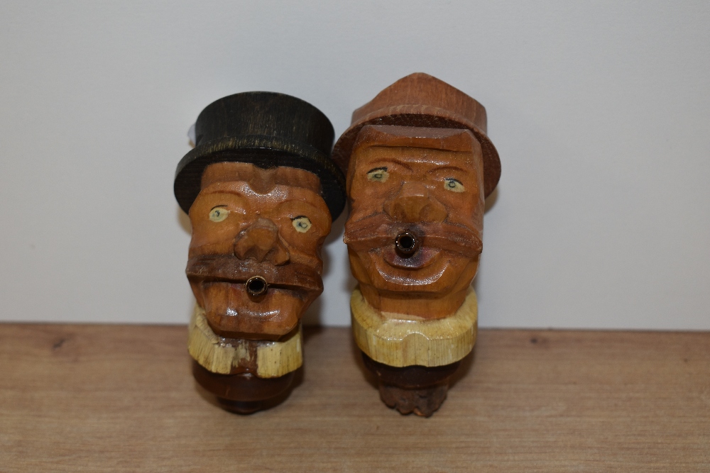 Two vintage German carved bottle stoppers. - Image 2 of 3