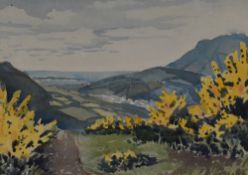 Attributed to Norah Dixon (20th Century, Irish), watercolour, 'Clonmally Village', framed,