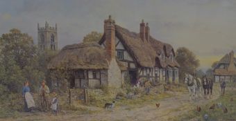 After John L. Chapman (b.1946), coloured print, 'Shakespeare's England (Welford-on-Avon)', framed,