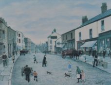 *Local Interest - After Tom Dodson (1910-1991), coloured print, 'The High Street, Clitheroe' & '