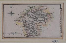 After Sidney Hall (19th Century), hand coloured map, 'Westmorland', pocket size, 8cm x 12cm, &