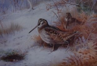 After Archibald Thorburn FZS (1860-1935), coloured print, 'Woodcock In Snow' & 'Pheasants In