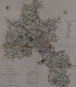 After Edward Jones (fl. c.1799-1818), hand coloured map, 'A New Map of the County of Oxford',