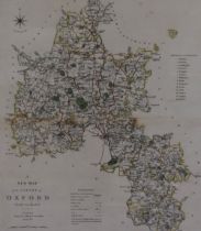 After Edward Jones (fl. c.1799-1818), hand coloured map, 'A New Map of the County of Oxford',