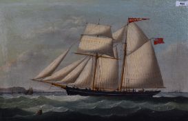 19th Century, British School, oil on canvas, The William Henry clipper boat at sea, measuring 44cm x