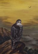 Ian Robert Pickvance (20th Century, British), an oil painting, A Bird of Prey within a