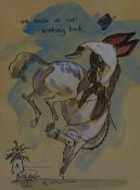 After Geoffrey 'Mark' Clement Huskinson (1935-2018, British), coloured print, A Dressage horse