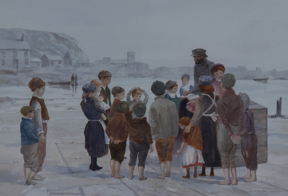 Edward Emerson (20th Century, Irish), watercolour, 'The Story Teller', signed to the lower left