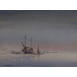 George Allan (b.1937, British), watercolour, Two maritime scenes, signed to the lower left,