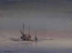 George Allan (b.1937, British), watercolour, Two maritime scenes, signed to the lower left,
