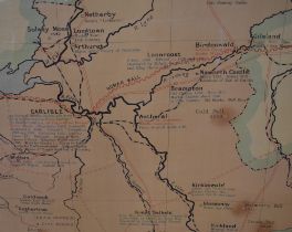 After W. & A.K. Johnston, a 20th Century teacher's map on canvas, 'A Historical Map of