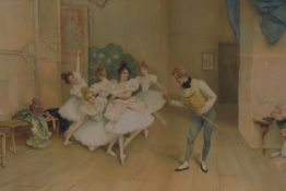 After Luigi Rossi (1853-1923), coloured print, Two Continental dancing scenes, comprising 'Dancing