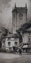 After Featherstone Robson (1880-1936, British), a monochrome print, 'The Church Corner, High
