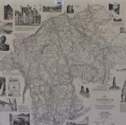 After Alfred Wainwright MBE (1907-1991), print, 'A Map of the County of Westmorland', illustrated