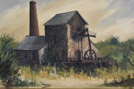 Owens, oil on canvas, A landscape depicting a mill, signed, framed, and measuring 64cm x 90cm