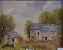 S. Cassells (20th Century, British), sculptured oil painting, A countryside village scene, signed to