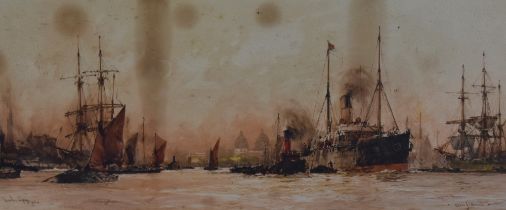 After Charles Dixon (1872-1934), lithograph, 'Above Greenwich', signed and dated '09 in print