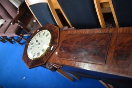 An impressive 19th Century mahogany wall clock of large proportions , enamelled roman numeral dial ,