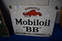 A vintage enamelled sign, Mobil Oil, width approx. 28cm