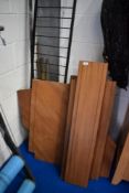 A selection of Staples Ladderax spares including bars and shelves, plus one upright and two of the