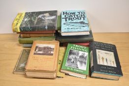 A box of interesting vintage fishing books including Lonsdale Library