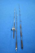 Three boat rods on with reel marked made in France
