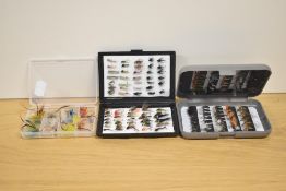 3 pocket fly boxes including flies