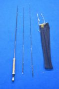 A Hardy Graphite 2pc 10ft fly rod with spare tip in original soft sleeve #4/7