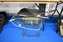 TWO TELESCOPIC LANDING NETS AND A FOLDING STOOL