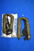 2 x Englands inflatable life jackets