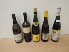 Five bottles of European Wine, France Alsec Hugel Riesling 2000, Vin Blanc De Chateau-Grillet