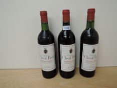 Three bottles of Chateau Cheval Brun 1976 Saint Emilion Grand Cru, Pierre Riviere, Mis En