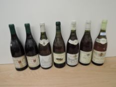 Seven bottles of French Wine, Grand Vin De Bourgogne Auxey-Duresses 2001, Petit Chablis 1999,