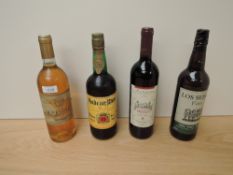 Four bottles of Alcohol, Los Sesis Fino Sherry 75cl 15% vol, Madeira Wine Boal 75cl no strength
