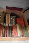 A carton of assorted novels and poetry books including The Comedies, The tragedies, Histories &