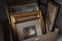 A Carton of assorted pictures, prints and frames etc.