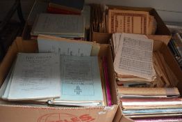 Four cartons of ecclesiastical music and music books to include a substantial amount of The Organ